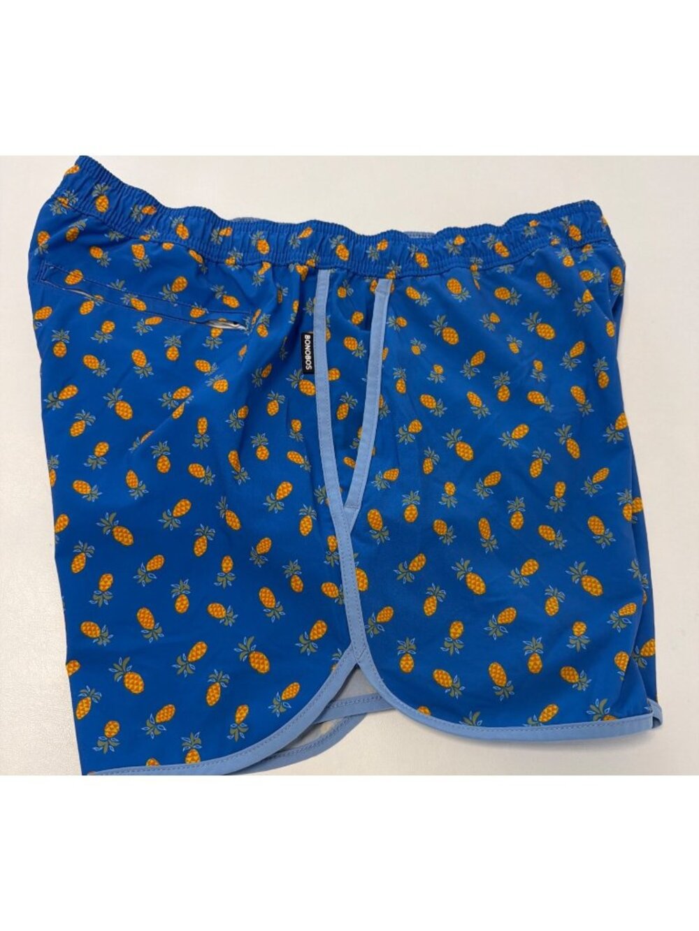 Bonobos Throwback Swim Trunks in Blue Pineapple Party Size Large - Picture 4 of 8